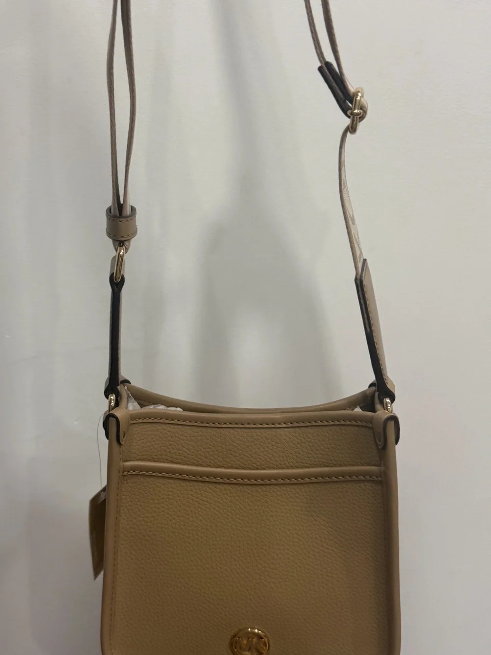 Michael Kors Beige/Tan Crossbody with Branded Strap